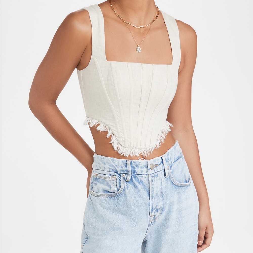 STAUD Triton Top Corset in Natural